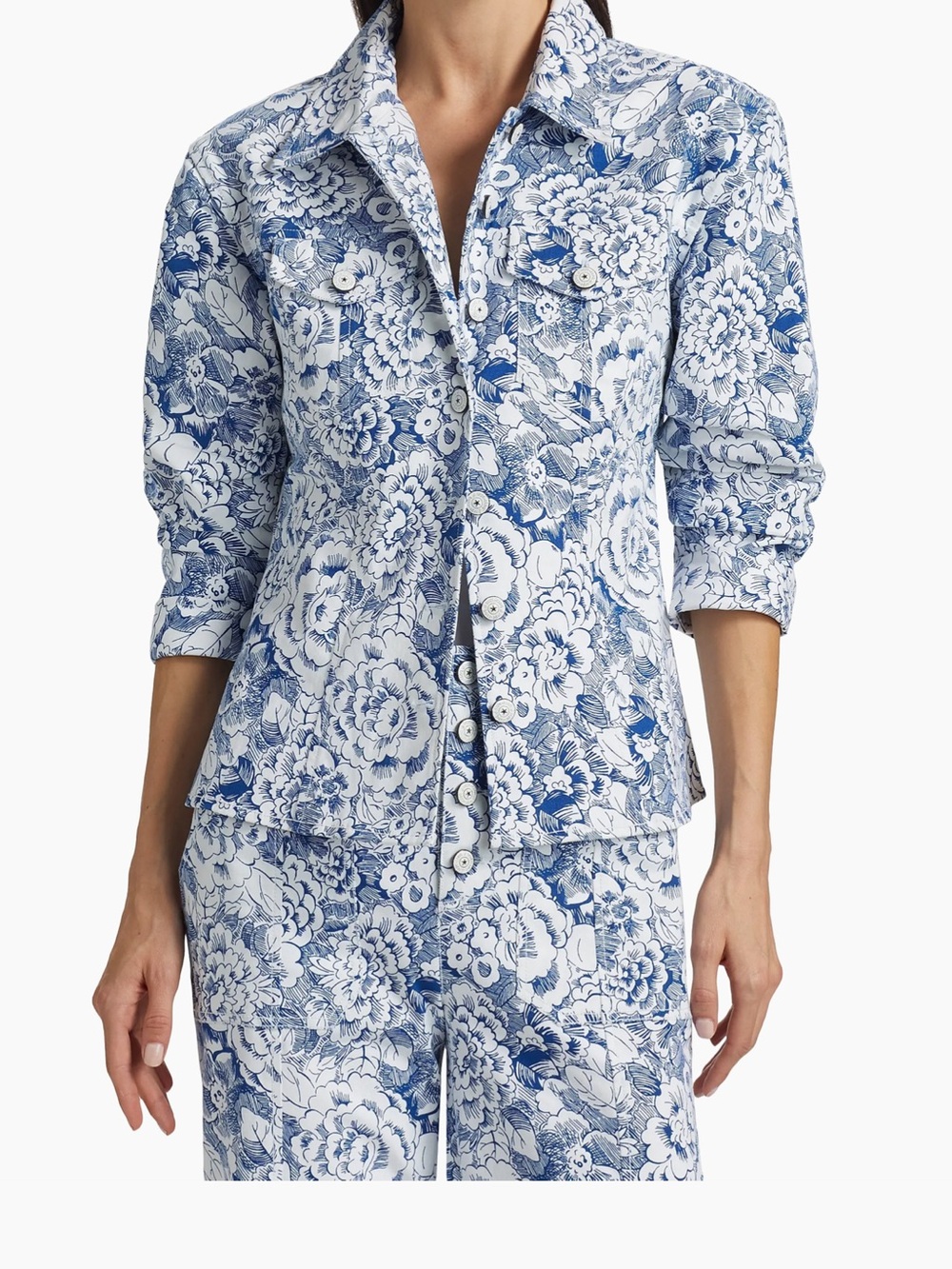 Cinq a Sept Blue and White Floral Jacket NEW with Tags